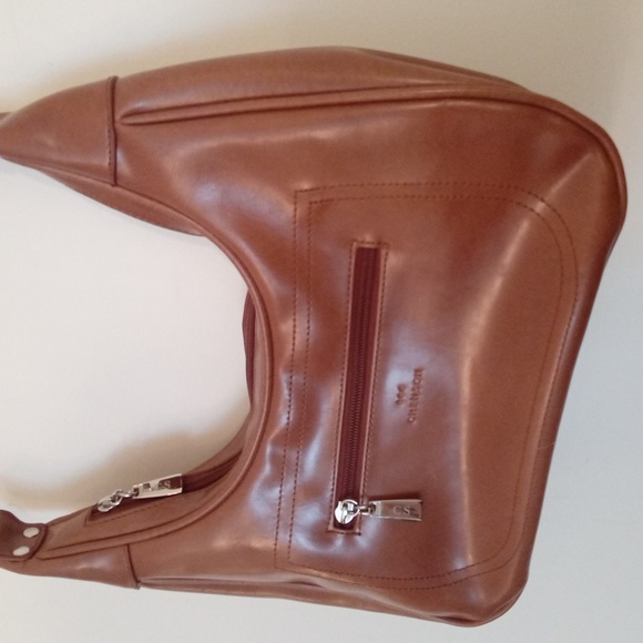 NEW! Chenson Cognac Hobo Style Handbag - Picture 4 of 14